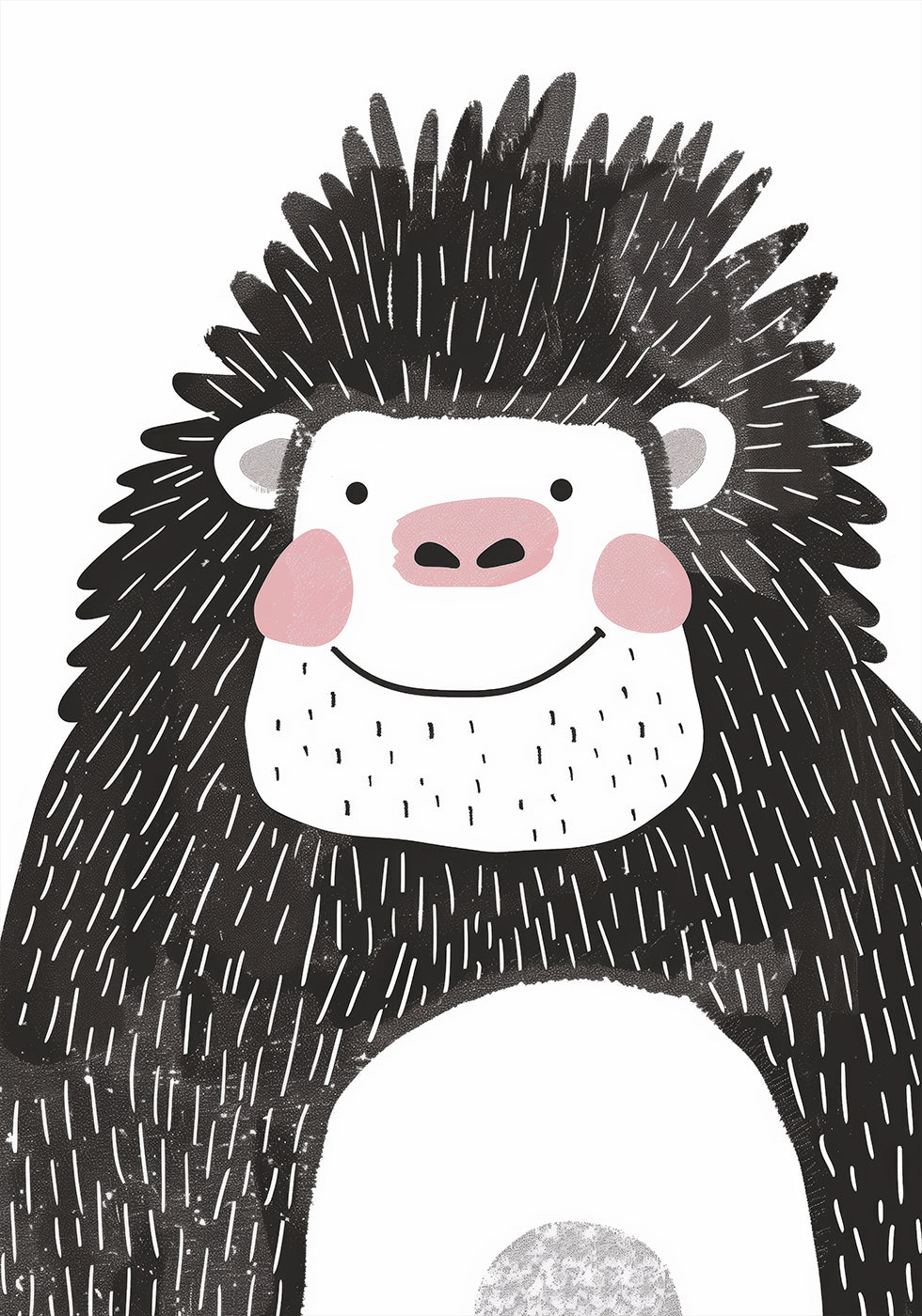 Smiling Gorilla Illustration Poster