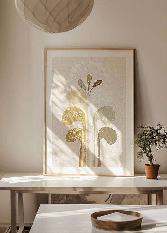 Abstract Paper Cut Composition Butter Yellow 5 Poster