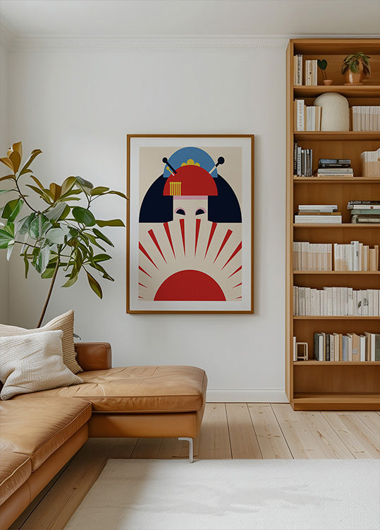 Geisha Girl Retro Minimalist Design Poster