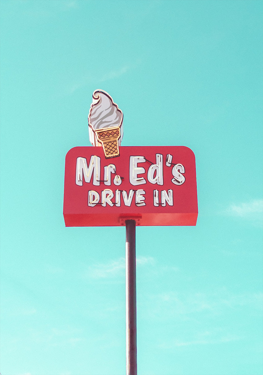 Mr. Ed's Drive In Vintage Sign in Urbana, Missouri, USA Poster