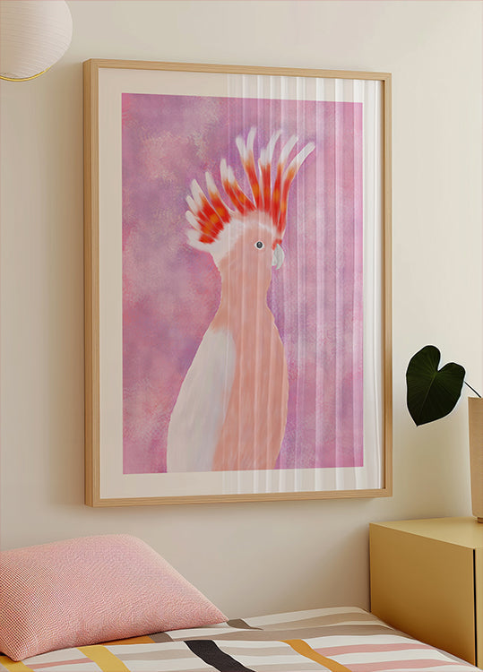 Pink Cocatoo Bird Poster