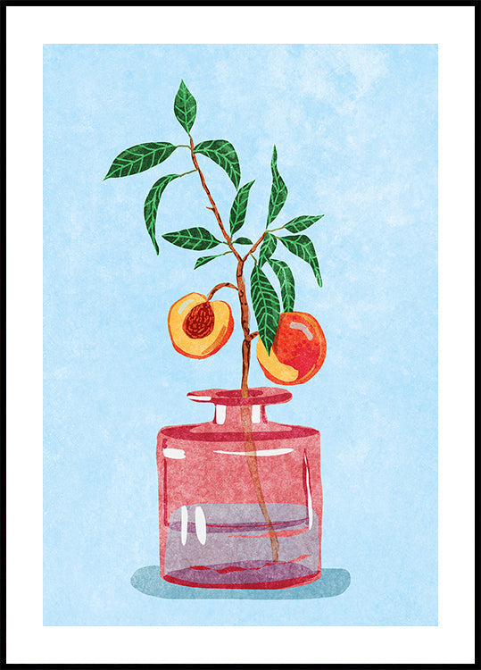 Peach Tree in Vase Poster