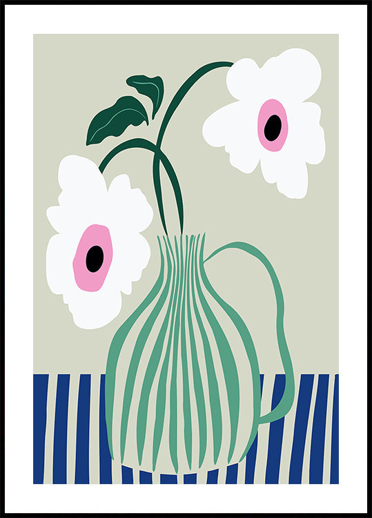 Floral Pottery Delight Poster