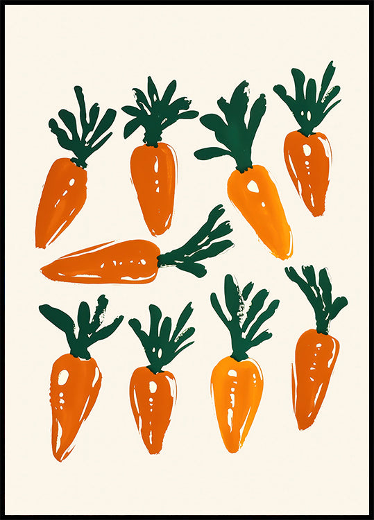 Colorful Carrot Illustration Poster