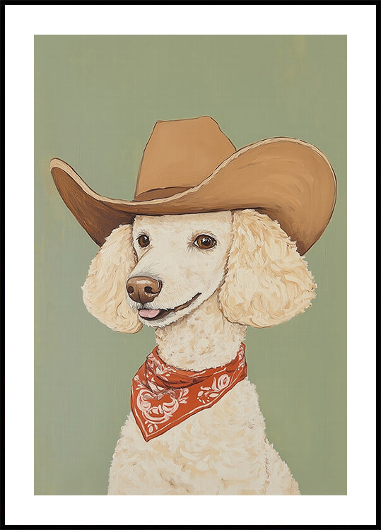 Cowboy Poodle Dog Poster