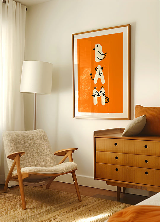 BAM kidult Illustration Orange red Poster