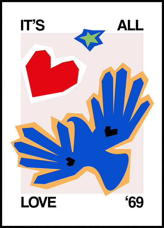 It's All Love '69 Bird Blue Poster