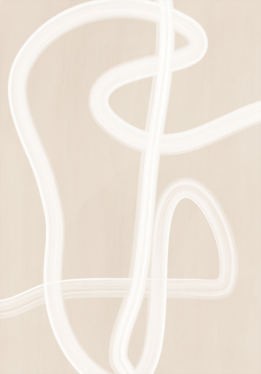 White Brush Stroke Poster