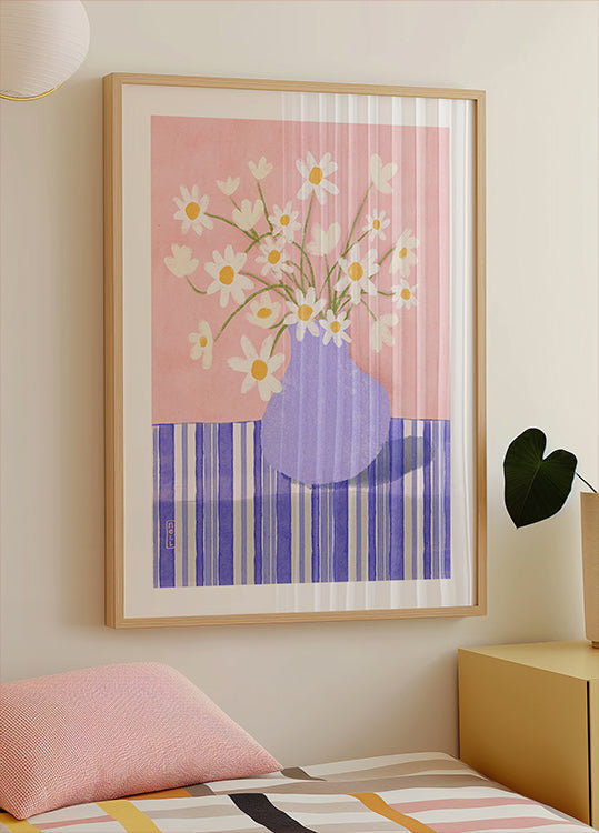 Quirky Daisies in a Vase Poster