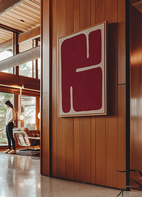 Crimson Contours Poster