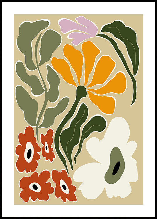 Mid Century Bloomscape Poster