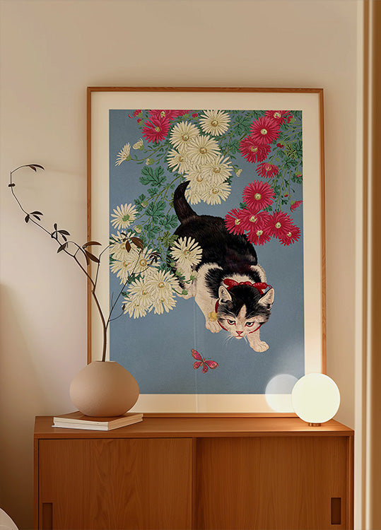 A Cat's Hunt for Butterflies Poster