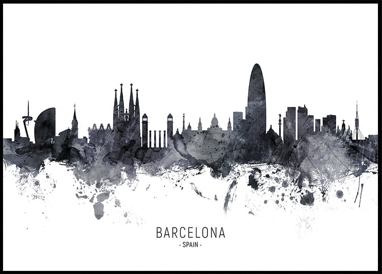 Barcelona Spain Skyline Poster