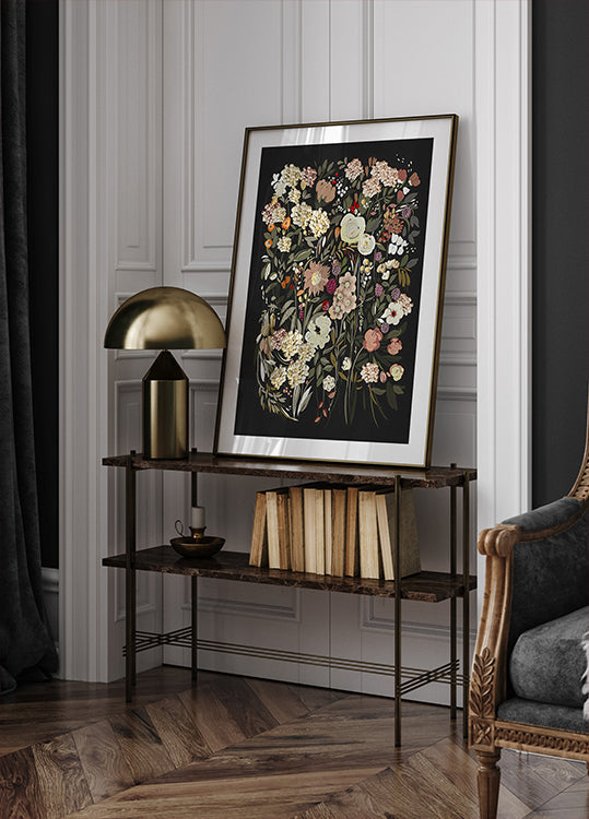 Black Bouquet Poster