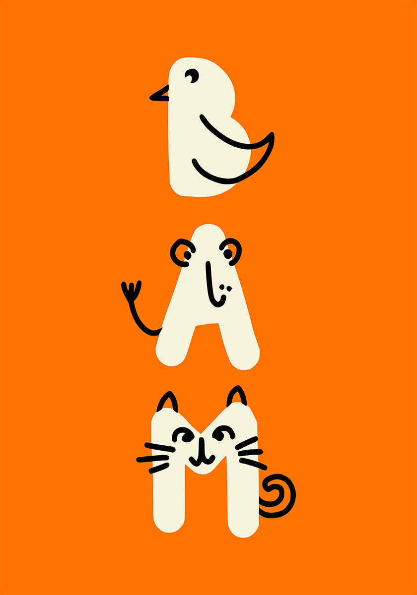 BAM kidult Illustration Orange red Poster