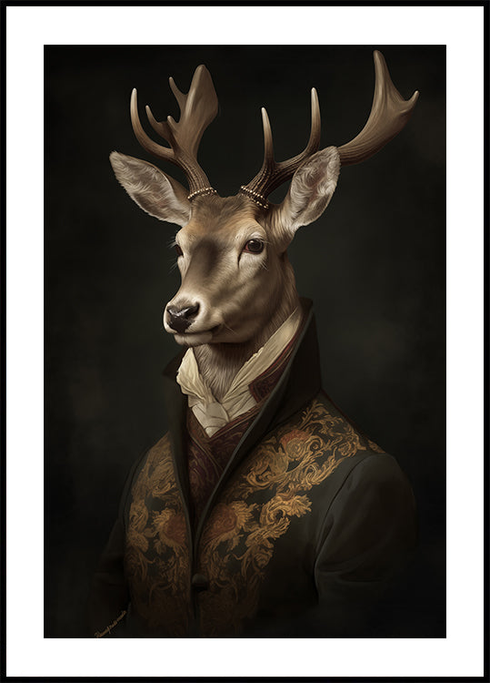 Stag Portrait Poster