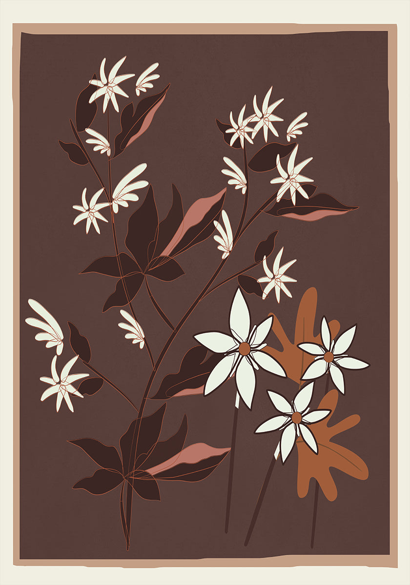 Blossoms in Cocoa Poster