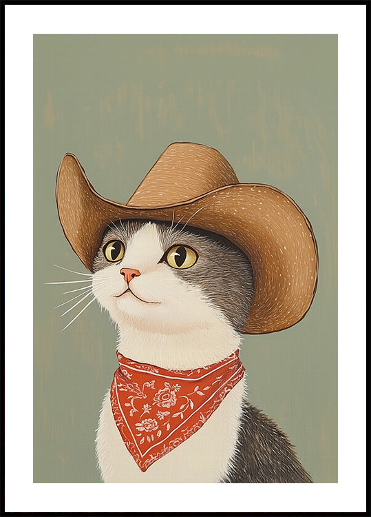 Cowboy English Shorthair Cat Poster