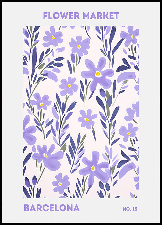 Flower Market Barcelona Poster