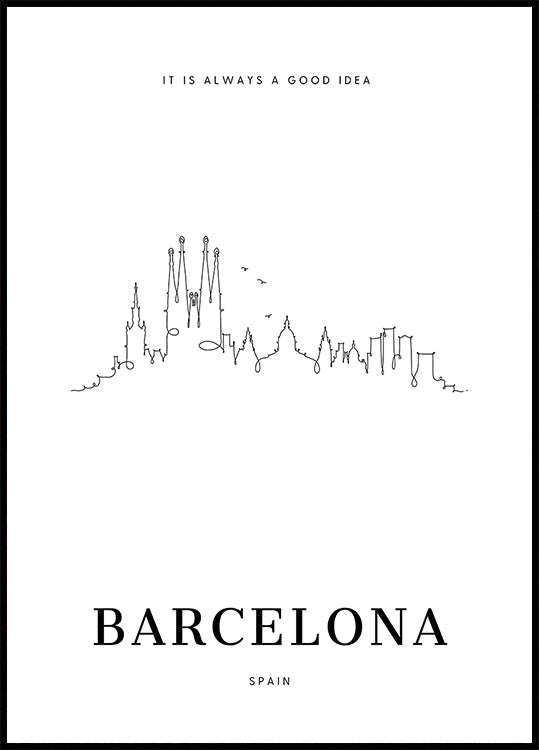 Barcelona - Skyline Poster