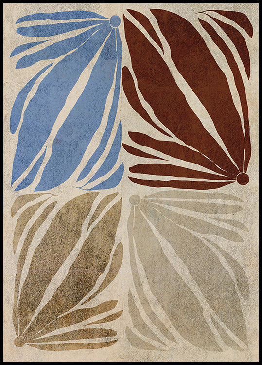 Colorful Leaf Quartet Poster