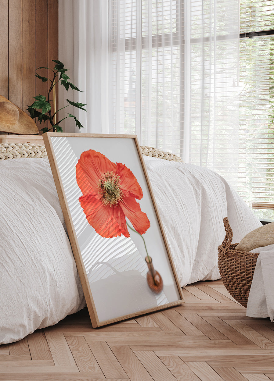 Poppy Flower in Vase Plakat - Posterbox.no