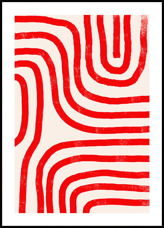 Red Modern Lines poster