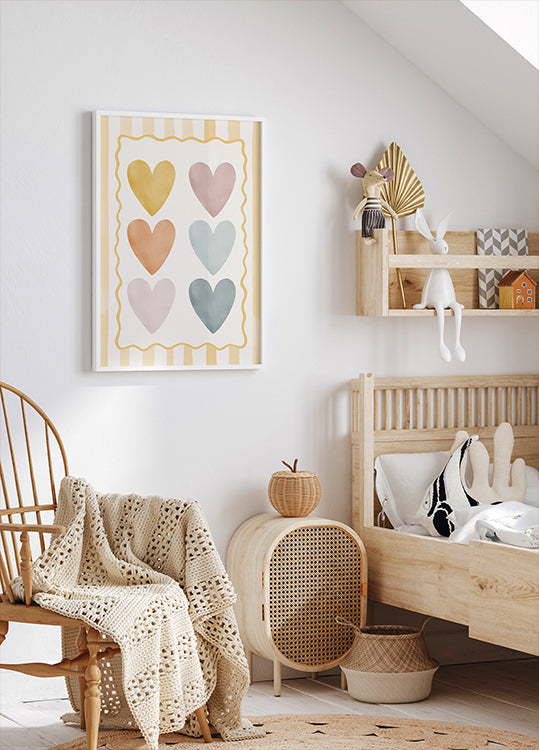 Pastel Hearts Poster