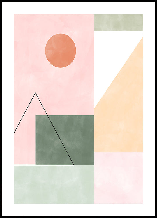 Pastel Tones With Minimalist Shapes Poster