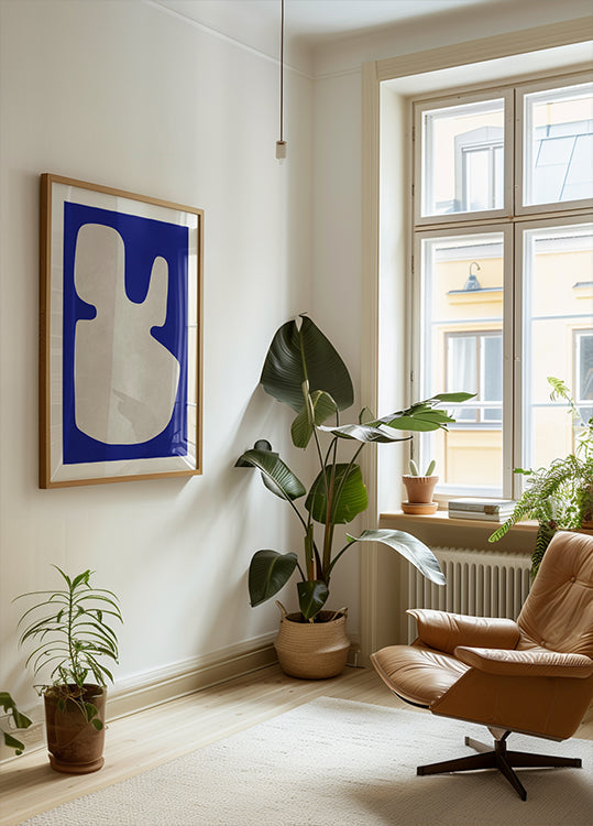 Blue and white art 4 Poster