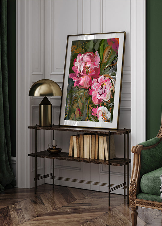 Expressive Pink Peonies Poster