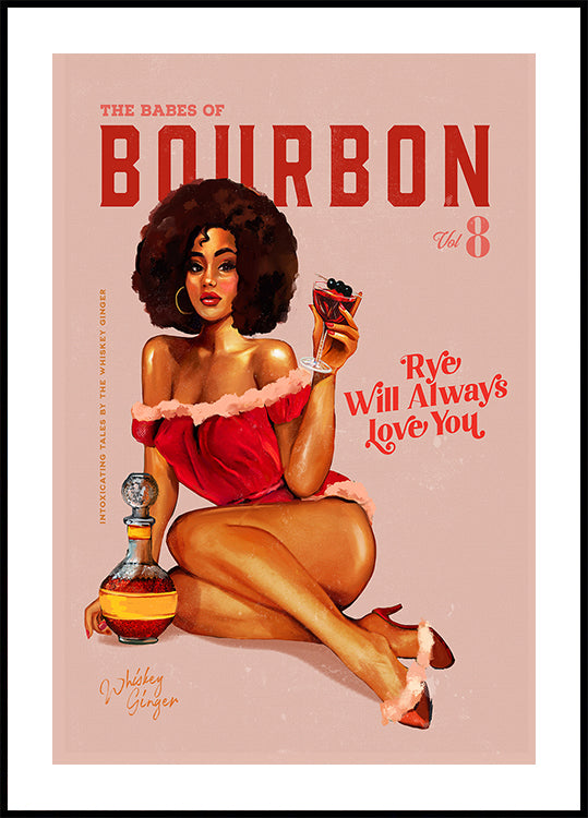 Babes of Bourbon Vol 8 Vintage Pinup Girl With Afro Poster