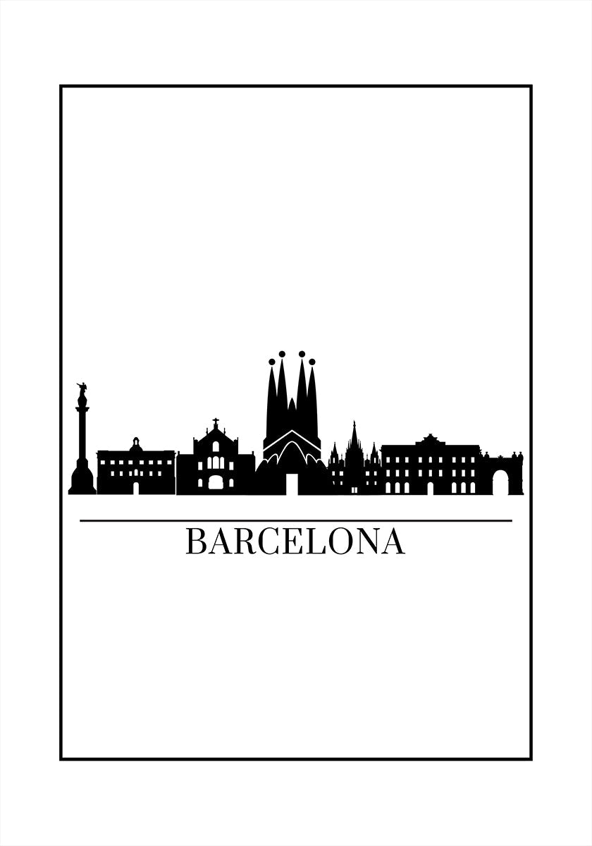 Barcelona - Skyline Poster