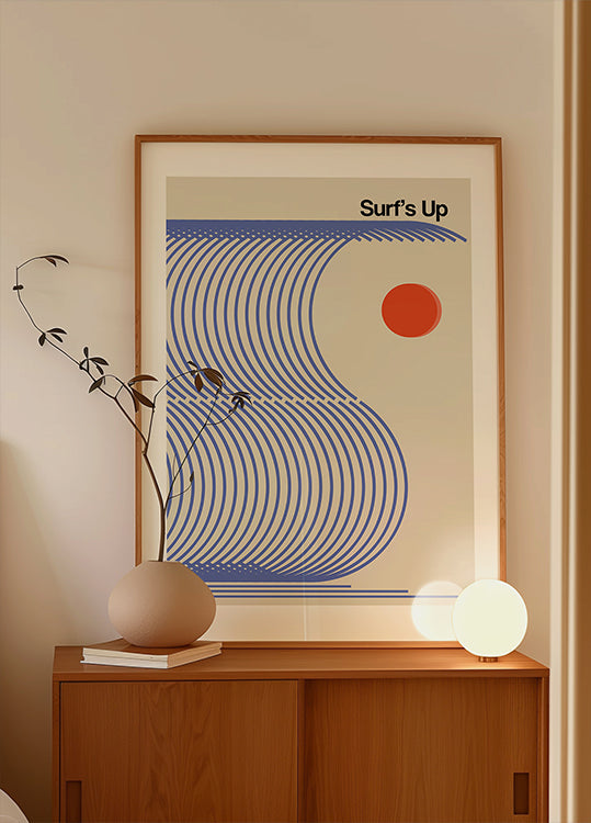 Surf's Up Biscuit Blue Poster