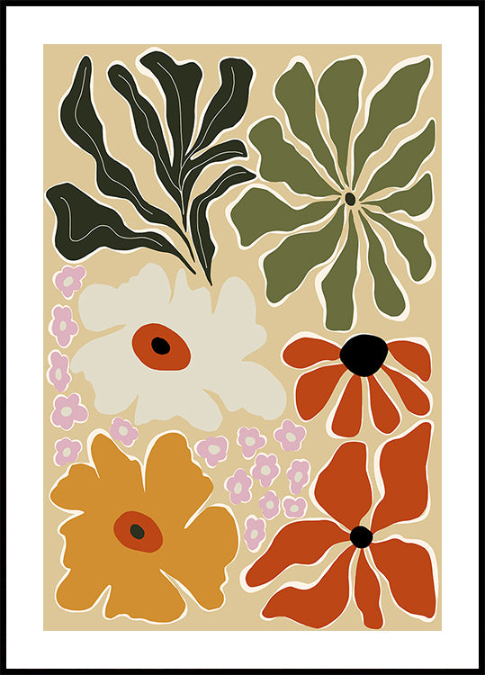 Mid-century bouquet Poster