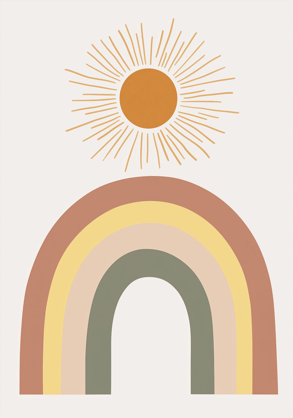 Warm Rainbow and Sunbeam Poster