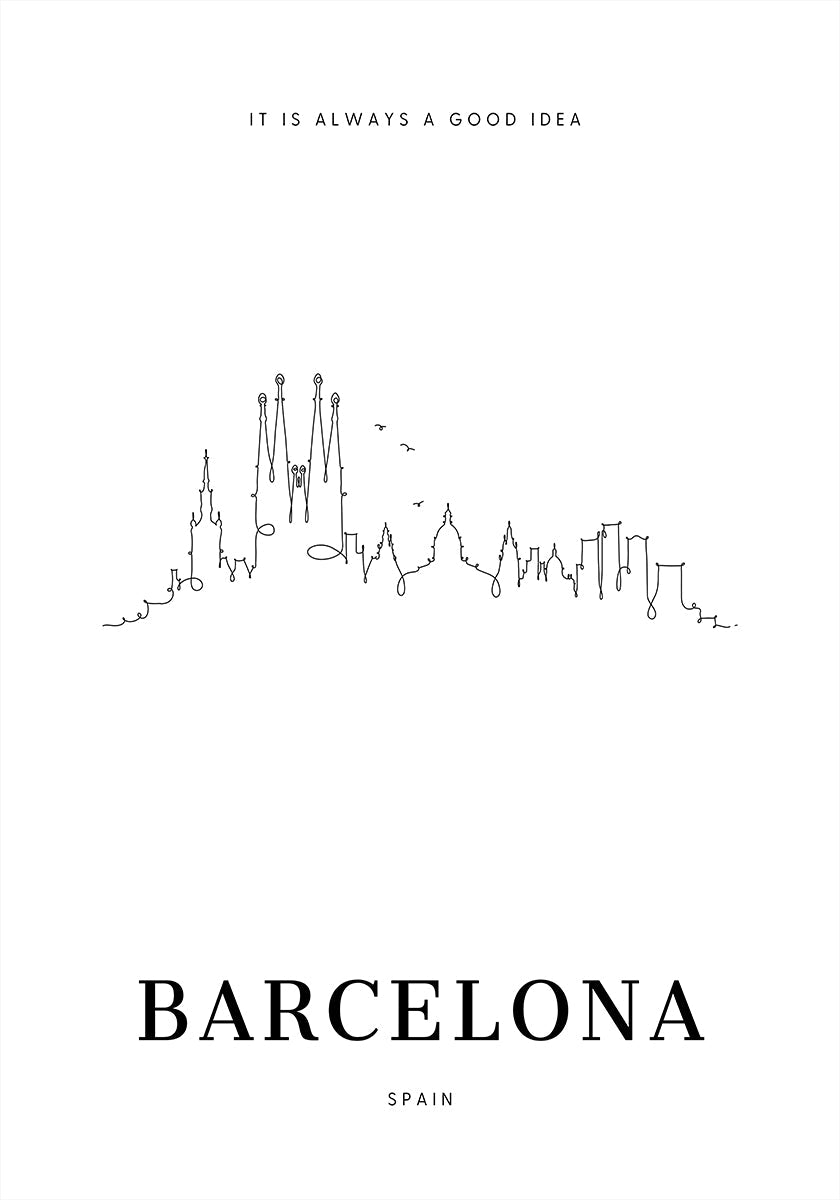 Barcelona - Skyline Poster