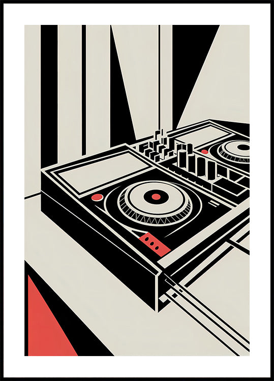 DJ Mixer - Bauhaus Style Poster