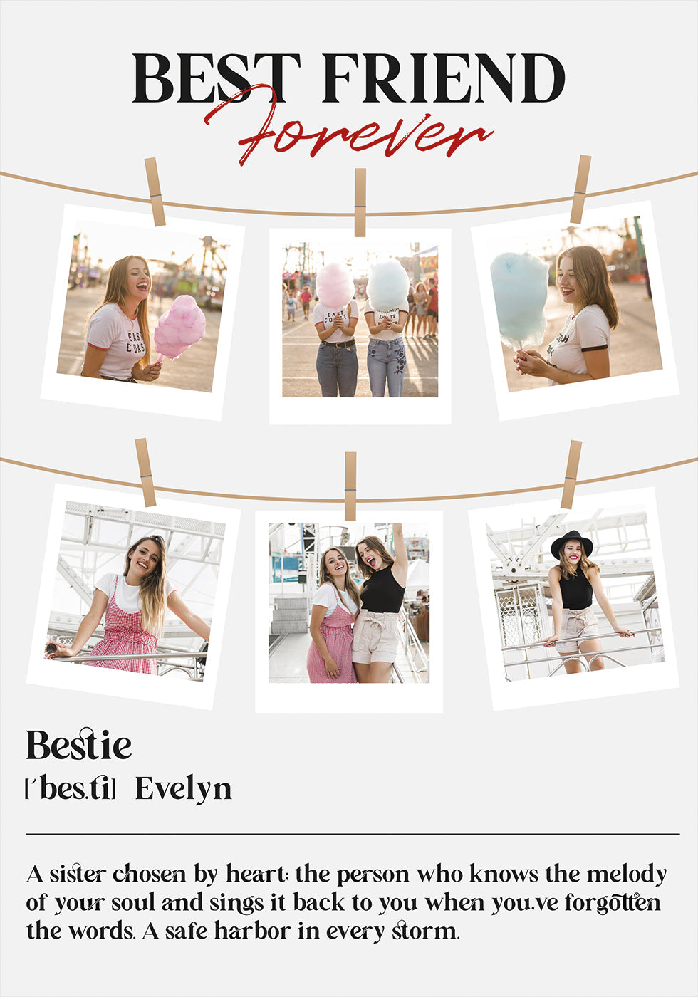 Best Friends Photo Collage Personal Poster