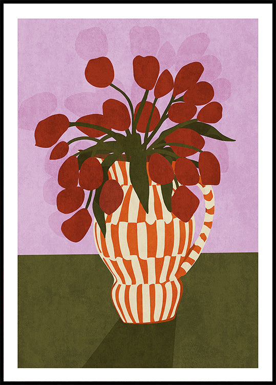 Bold Tulips in Vase Poster