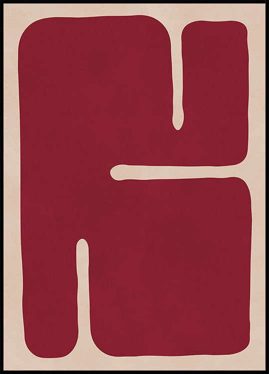 Crimson Contours Poster