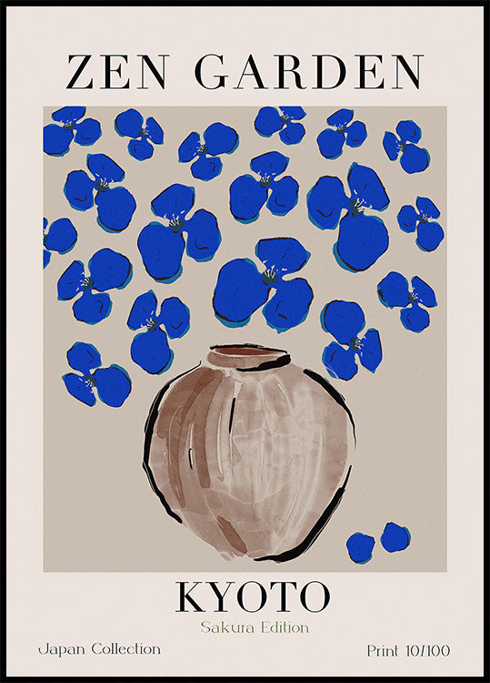 Cerulean Blossoms Poster