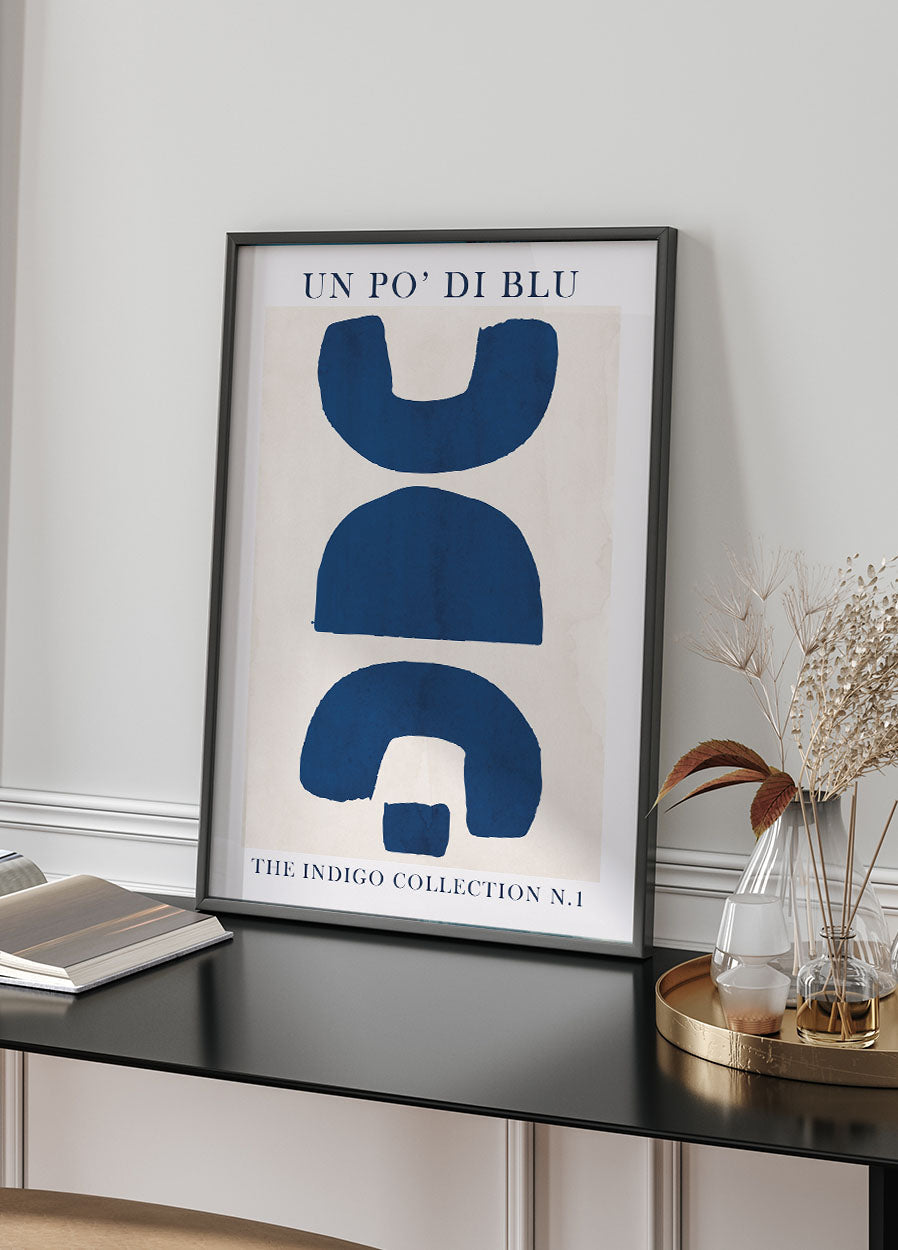 Blue Shapes Art Poster