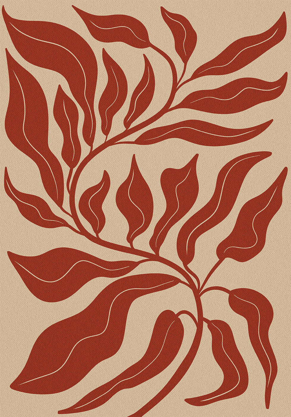 Abstract Red Leaf Poster