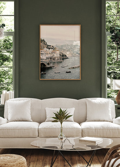 Coastal Village Tranquility Poster