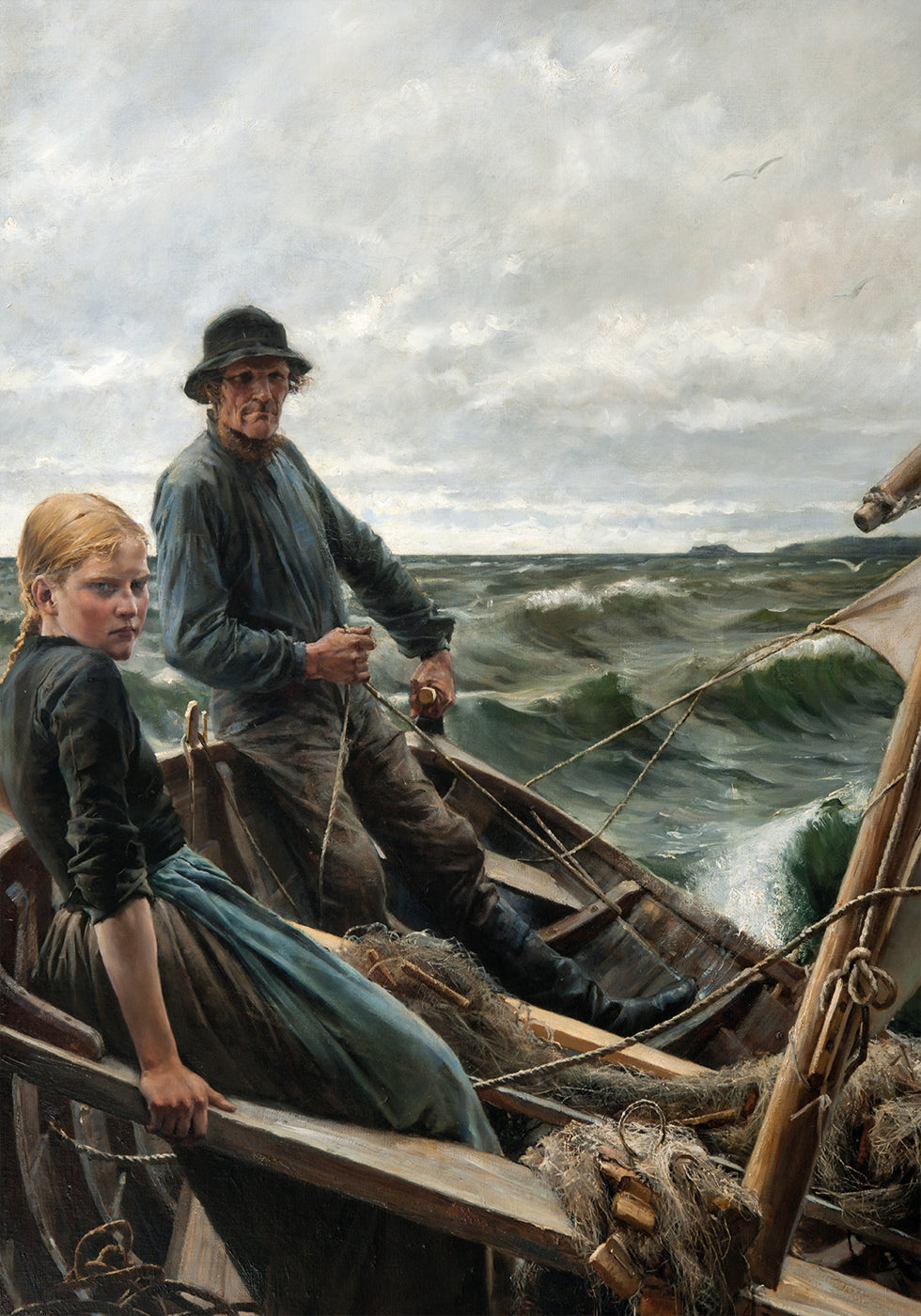 At Sea By Albert Edelfelt Poster
