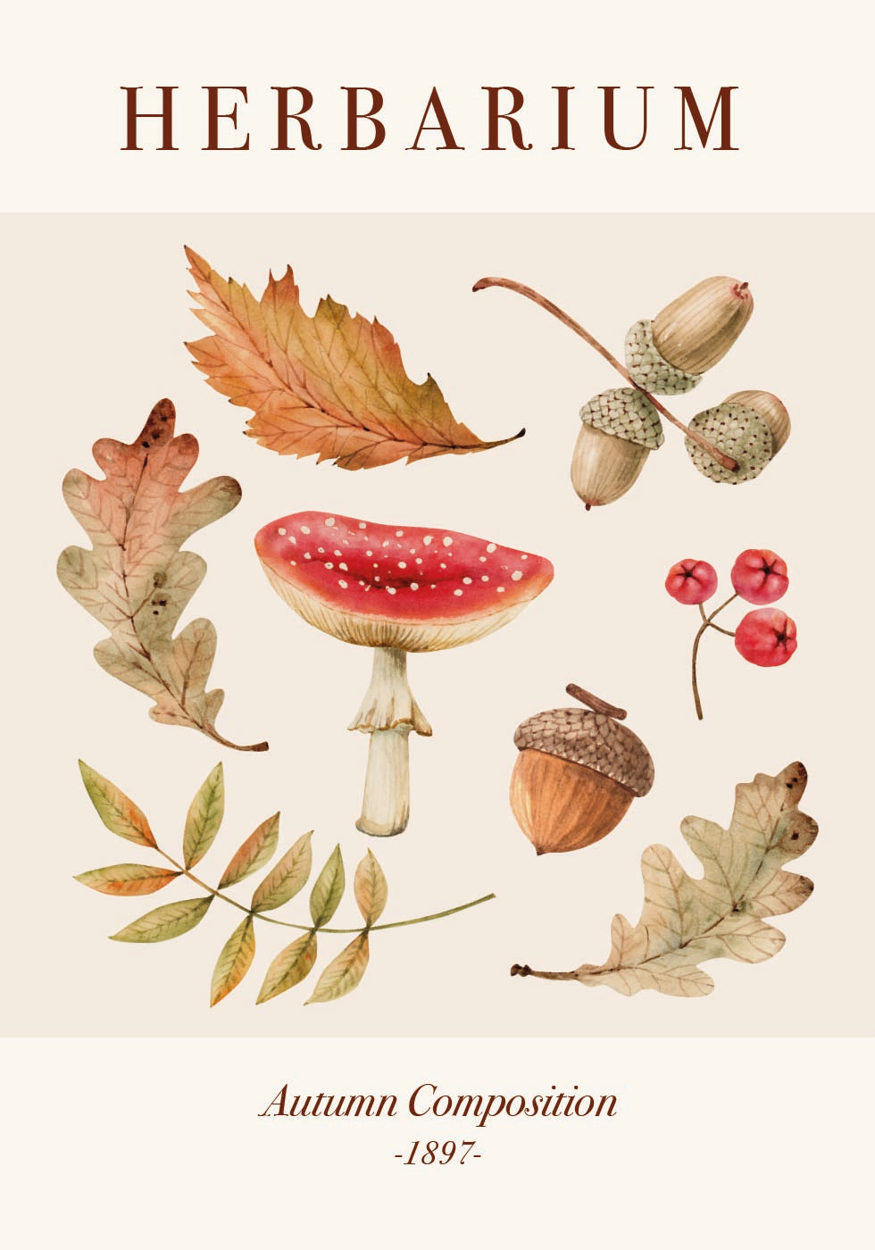 Autumn Herbarium Poster