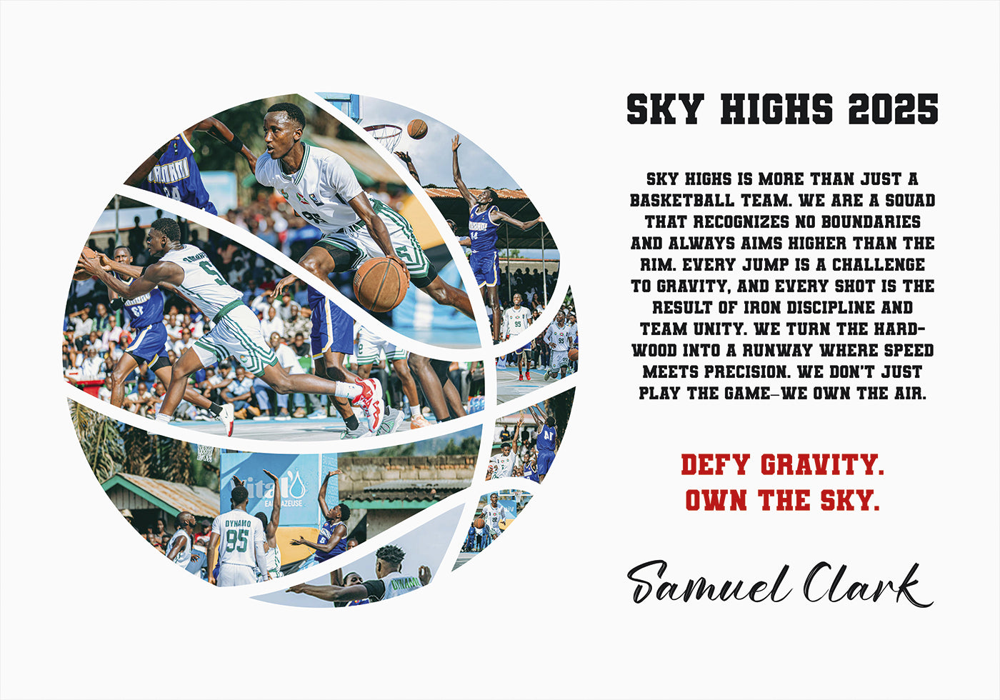 Basketball Photo Collage Personal Poster
