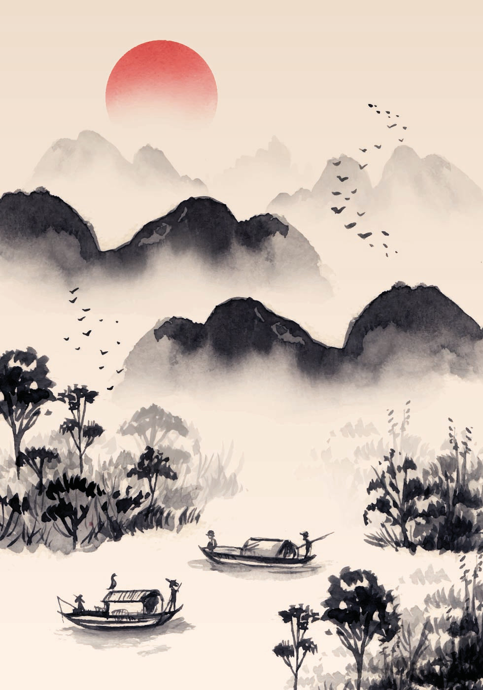 Calmness by the Mountain Poster