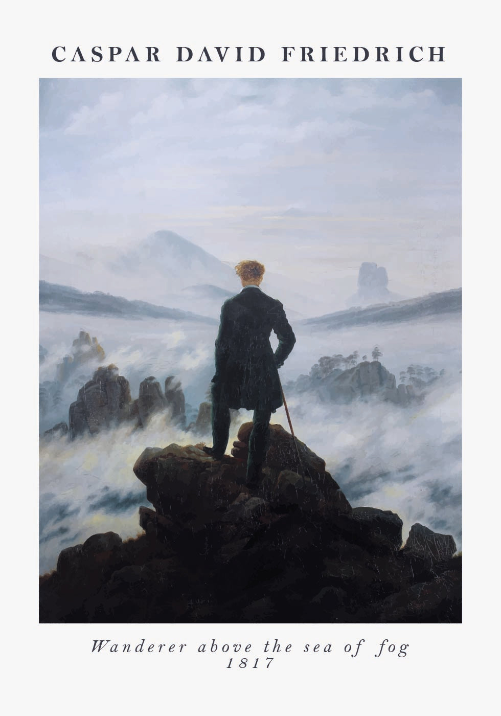 Wanderer Above the Sea of Fog Caspar David Friedrich, 1817 Poster